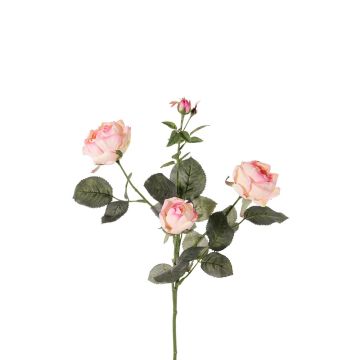Branche de rose en tissu DIAMANTIS, rose-crème, 75cm