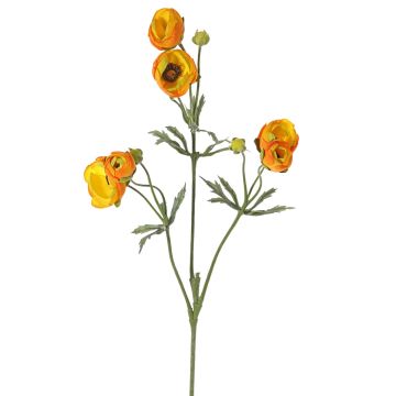 Renoncule artificielle YARIS, jaune-orange, 65cm, Ø3-4,5cm