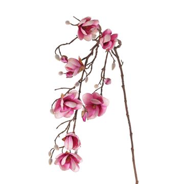 Magnolia en tissu KOSMAS, rose-rose fuchsia, 115cm, Ø8cm