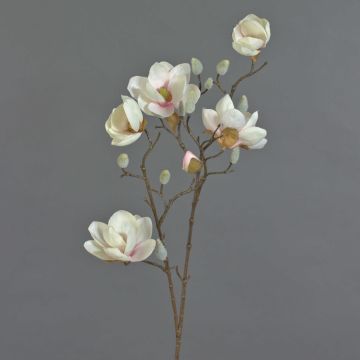 Magnolia en tissu KOSTAS, crème-rose, 80cm, Ø5-8cm