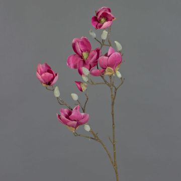 Magnolia en tissu KOSTAS, rose fuchsia, 80cm, Ø5-8cm