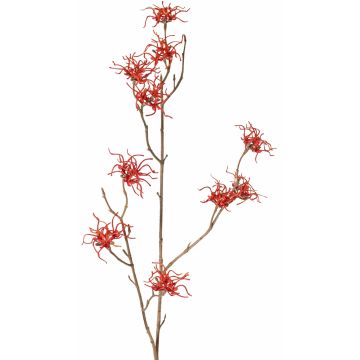 Branche d'hamamélis artificielle XYLA, fleurs, orange-rouge, 70cm, Ø5cm
