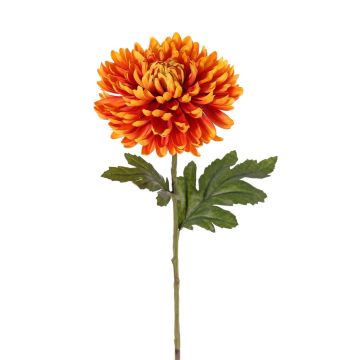 Chrysanthème en tissu DELPHINA, orange-jaune, 65cm, Ø14cm