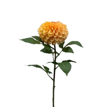 Fleur en tissu Dahlia pompon MILEYA, jaune, 75cm