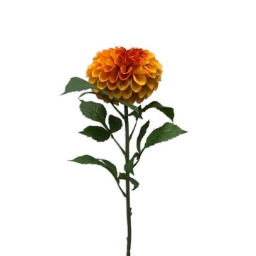 Fleur en tissu Dahlia pompon MILEYA, orange, 75cm