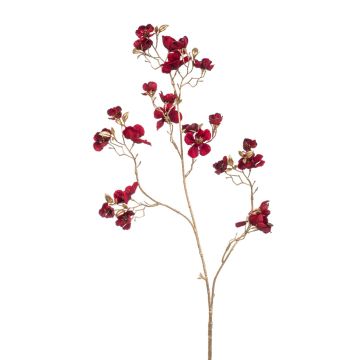 Branches de fleurs de pommier en velours NIKAS, fleurs, rouge foncé-or, 85cm