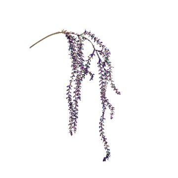 Branche décorative Amarante YESSIKA avec fleurs, paillettes, lilas, 110cm