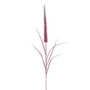 Graminée Pennisetum artificielle ZARIEL avec paillettes, rouge bourgogne, 105cm