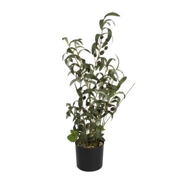 Arbuste d'olivier artificiel LEANDRU avec fruits, vert, 70cm