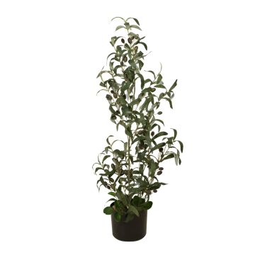 Arbuste d'olivier artificiel LEANDRU avec fruits, vert, 90cm