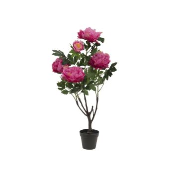 Arbuste de pivoines artificiel PARISA, tronc artificiel, rose, 90cm