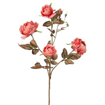 Branche de rose artificielle SITARA, rose-rose fuchsia, 75cm, Ø5-8cm