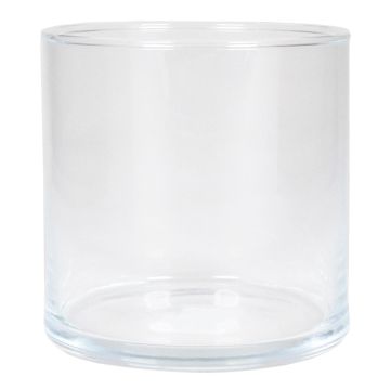 Porte-bougie cylindrique en verre SANYA OCEAN, transparent, 10cm, Ø10,1cm