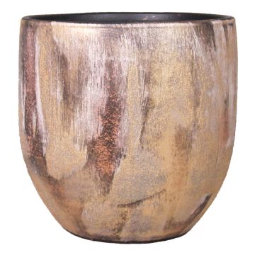 Pot à plantes en céramique AETIOS dégradé, or-marron, 16cm, Ø17cm