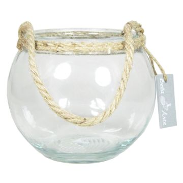 Vase boule en verre DAVY avec anse, transparent, 12cm, Ø15cm Vase boule en verre DAVY avec anse, transparent, 12cm, Ø15cm