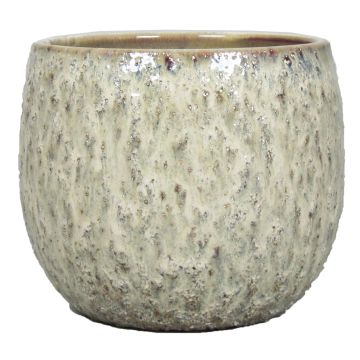 Pot de fleurs en céramique NOREEN, moucheté, crème-marron, 10,2cm, Ø11,5cm