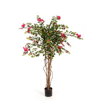 Bougainvillier artificiel OGMA, troncs naturels, fleurs, rose fuchsia, 150cm