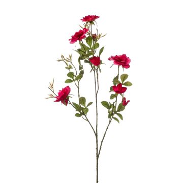 Branche de rosier décorative JANINA, rose, 90cm