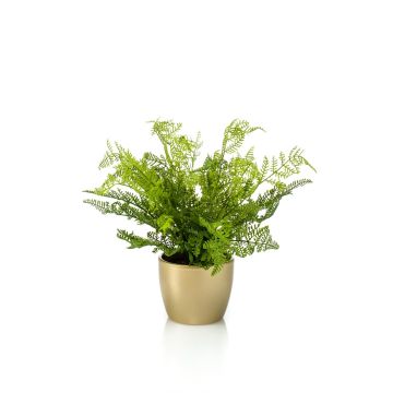 Fougère artificielle HANNU, pot en céramique doré, vert, 40cm