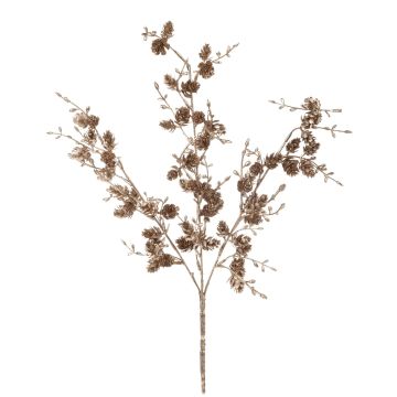 Branche de pin décorative EMERIC avec pommes de pin, or, 45cm
