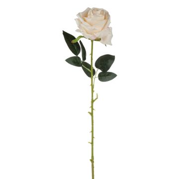 Rose artificielle ELEAZAR, crème-abricot, 65cm, Ø9cm