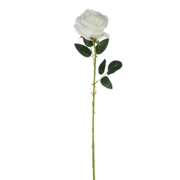 Rose artificielle ELEAZAR, blanc, 65cm, Ø9cm