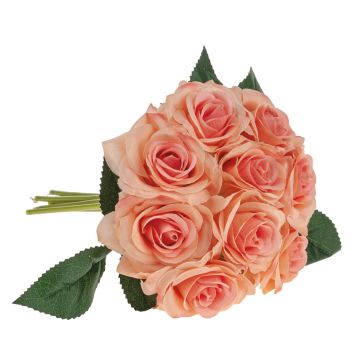 Bouquet de roses artificielles GAUTAM, abricot, 25cm