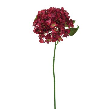 Hortensia en tissu LOBPURI, rouge bordeaux, 55cm
