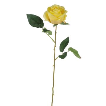Rose artificielle SEENSA, jaune, 55cm, Ø7cm