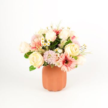 Udo's choice : Bouquet classique VELORA, crème-rose, 35cm, Ø35cm