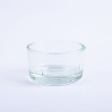 Support pour bougie à chauffe-plat TAMIO en verre, transparent, 3cm, Ø4,2cm
