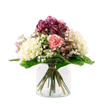 Bouquet d'été artificiel KAUWELA, rose-blanc-vert, 40cm, Ø40cm
