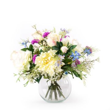 Udo's choice : Bouquet d'été CALANTHE, blanc-lilas-bleu, 45cm, Ø55cm
