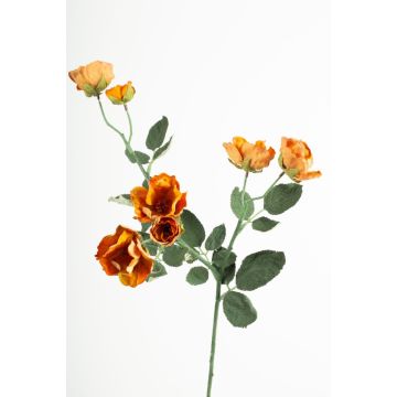Branche artificielle Rose sauvage FOSETTA, collection écologique, orange-jaune, 70cm, Ø3-5cm