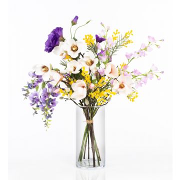 Fleurs artificielles Bouquet de printemps CALISSA, violet-jaune, 60cm, Ø40cm