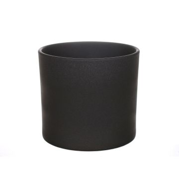 Cache-pot en céramique MATTIS, gris-noir, 34cm, Ø36cm